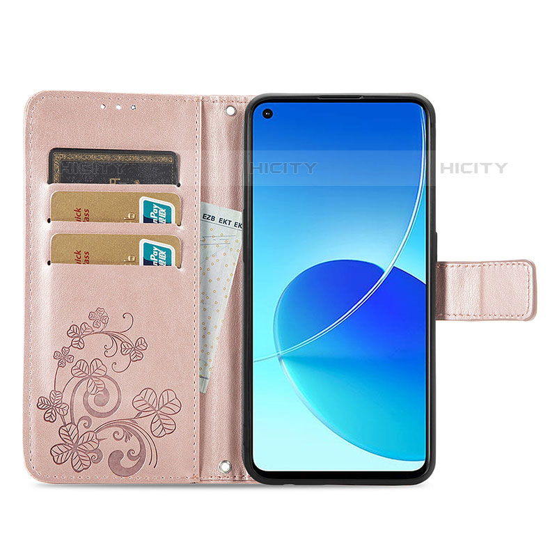 Coque Portefeuille Fleurs Livre Cuir Etui Clapet pour Oppo Reno6 Z 5G Plus