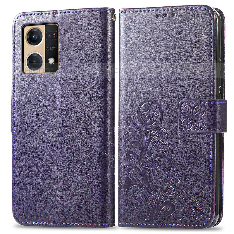 Coque Portefeuille Fleurs Livre Cuir Etui Clapet pour Oppo Reno7 4G Plus