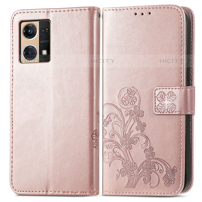 Coque Portefeuille Fleurs Livre Cuir Etui Clapet pour Oppo Reno8 4G Plus