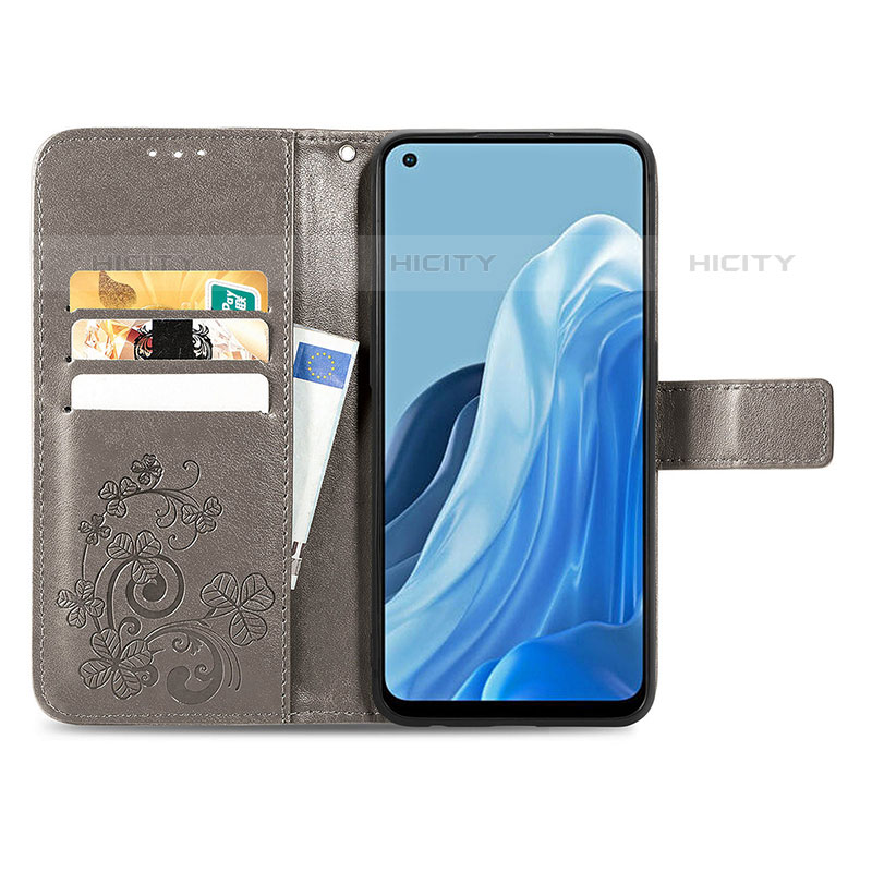 Coque Portefeuille Fleurs Livre Cuir Etui Clapet pour Oppo Reno8 4G Plus