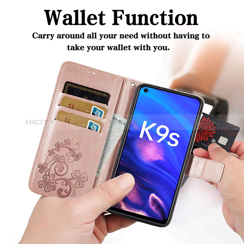 Coque Portefeuille Fleurs Livre Cuir Etui Clapet pour Realme 9 SE 5G Plus