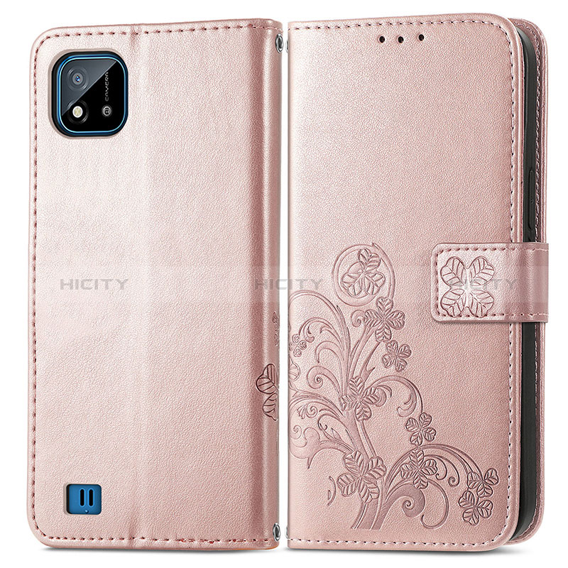 Coque Portefeuille Fleurs Livre Cuir Etui Clapet pour Realme C11 (2021) Plus