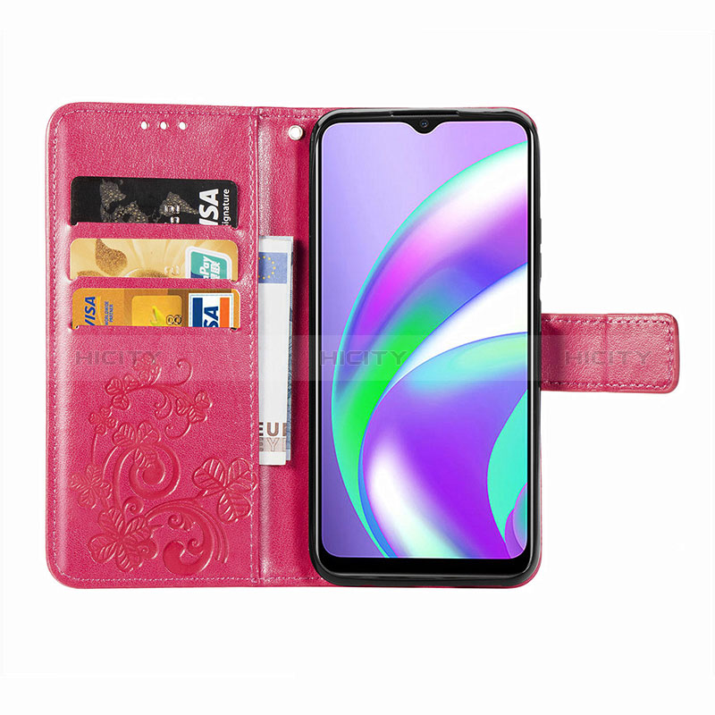 Coque Portefeuille Fleurs Livre Cuir Etui Clapet pour Realme C12 Plus