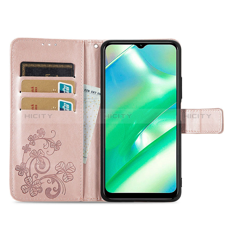 Coque Portefeuille Fleurs Livre Cuir Etui Clapet pour Realme C33 (2023) Plus