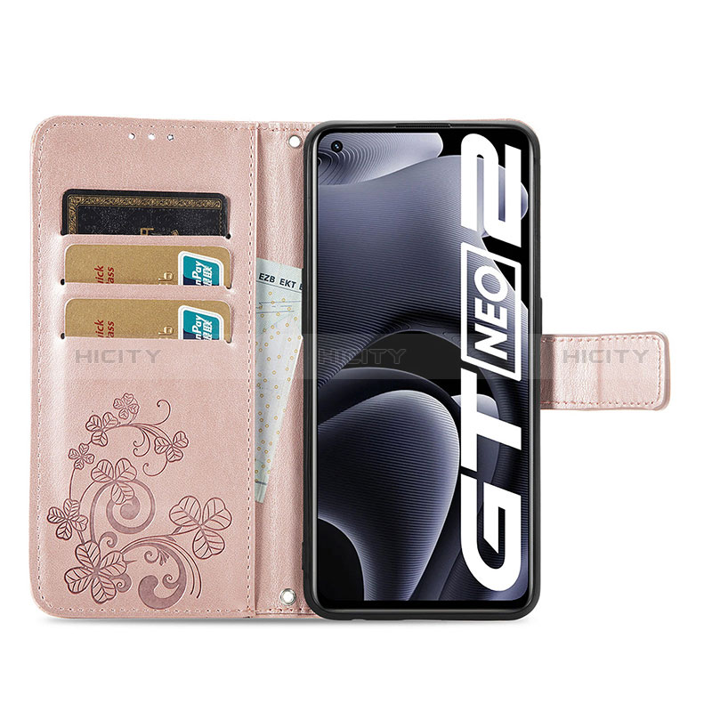 Coque Portefeuille Fleurs Livre Cuir Etui Clapet pour Realme GT Neo2 5G Plus