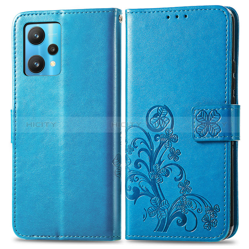 Coque Portefeuille Fleurs Livre Cuir Etui Clapet pour Realme Q5 5G Plus