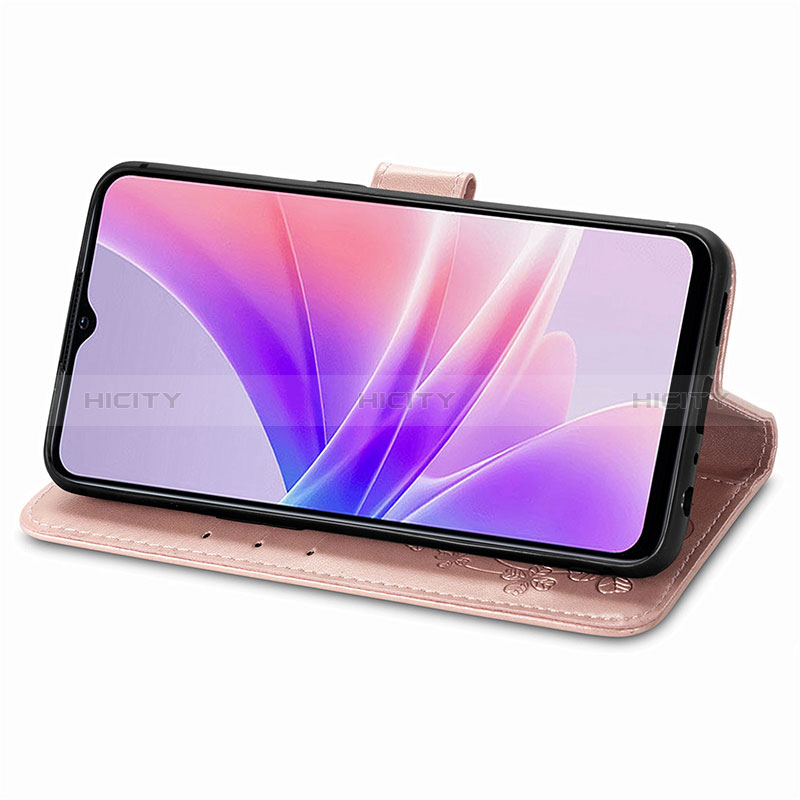 Coque Portefeuille Fleurs Livre Cuir Etui Clapet pour Realme V23i 5G Plus