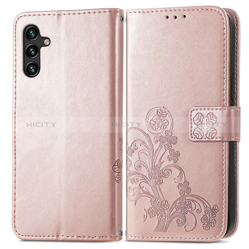 Coque Portefeuille Fleurs Livre Cuir Etui Clapet pour Samsung Galaxy A04s Plus