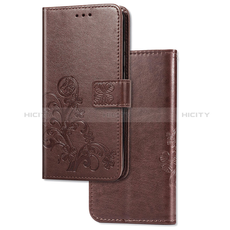 Coque Portefeuille Fleurs Livre Cuir Etui Clapet pour Samsung Galaxy A20 Marron Plus