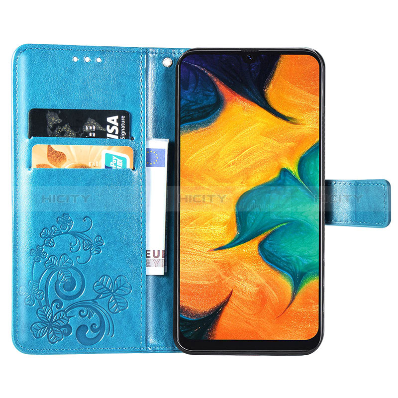 Coque Portefeuille Fleurs Livre Cuir Etui Clapet pour Samsung Galaxy A20 Plus