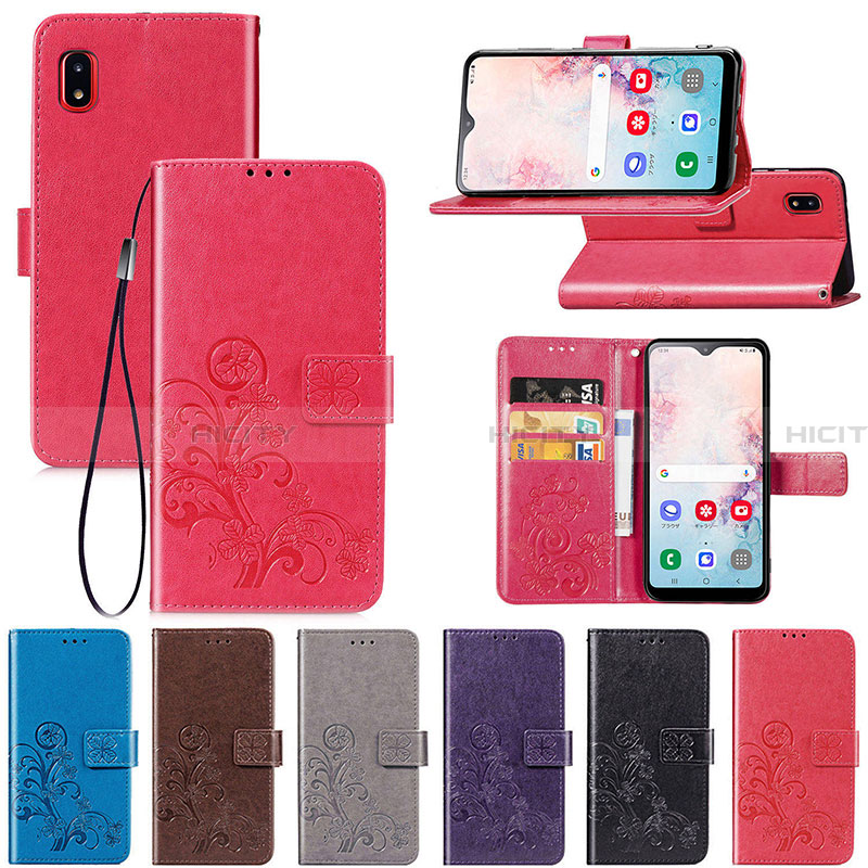 Coque Portefeuille Fleurs Livre Cuir Etui Clapet pour Samsung Galaxy A20 SC-02M SCV46 Plus