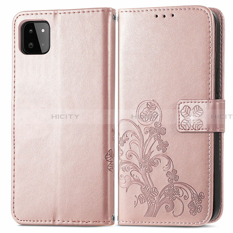 Coque Portefeuille Fleurs Livre Cuir Etui Clapet pour Samsung Galaxy A22 5G Plus