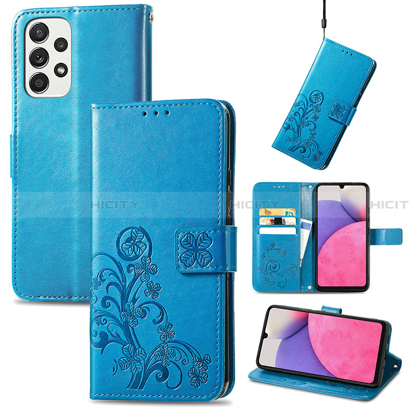 Coque Portefeuille Fleurs Livre Cuir Etui Clapet pour Samsung Galaxy A33 5G Plus