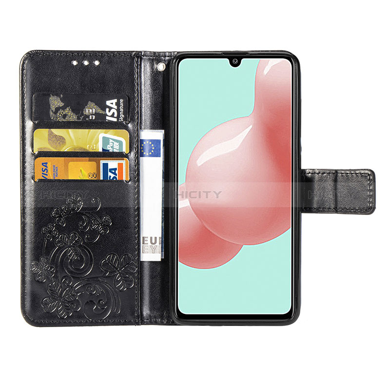 Coque Portefeuille Fleurs Livre Cuir Etui Clapet pour Samsung Galaxy A41 Plus