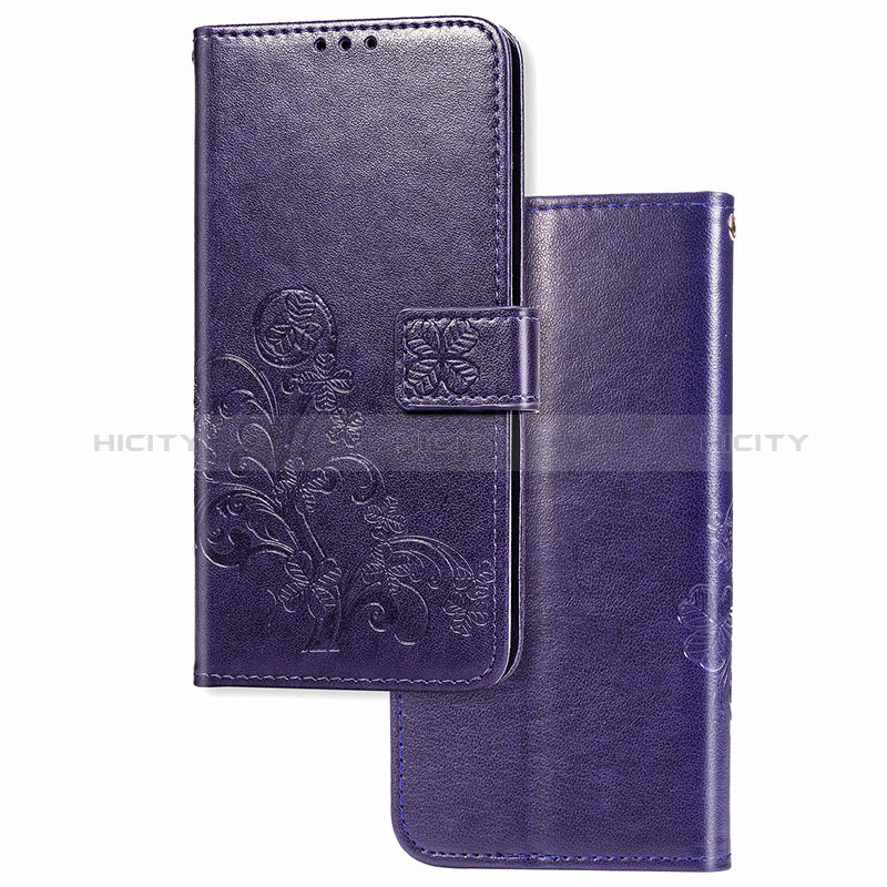 Coque Portefeuille Fleurs Livre Cuir Etui Clapet pour Samsung Galaxy A42 5G Violet Plus