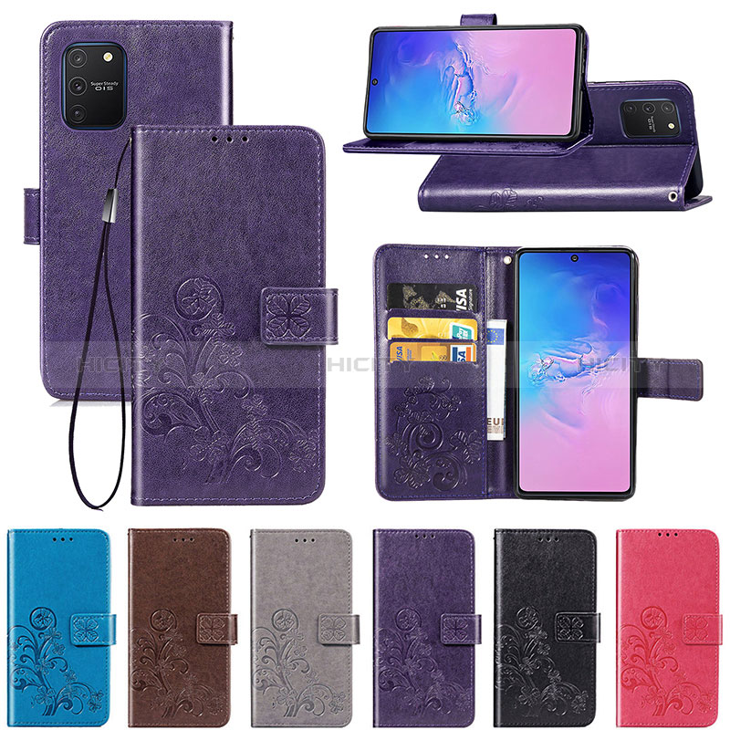 Coque Portefeuille Fleurs Livre Cuir Etui Clapet pour Samsung Galaxy A91 Plus