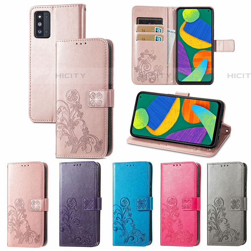 Coque Portefeuille Fleurs Livre Cuir Etui Clapet pour Samsung Galaxy F52 5G Plus