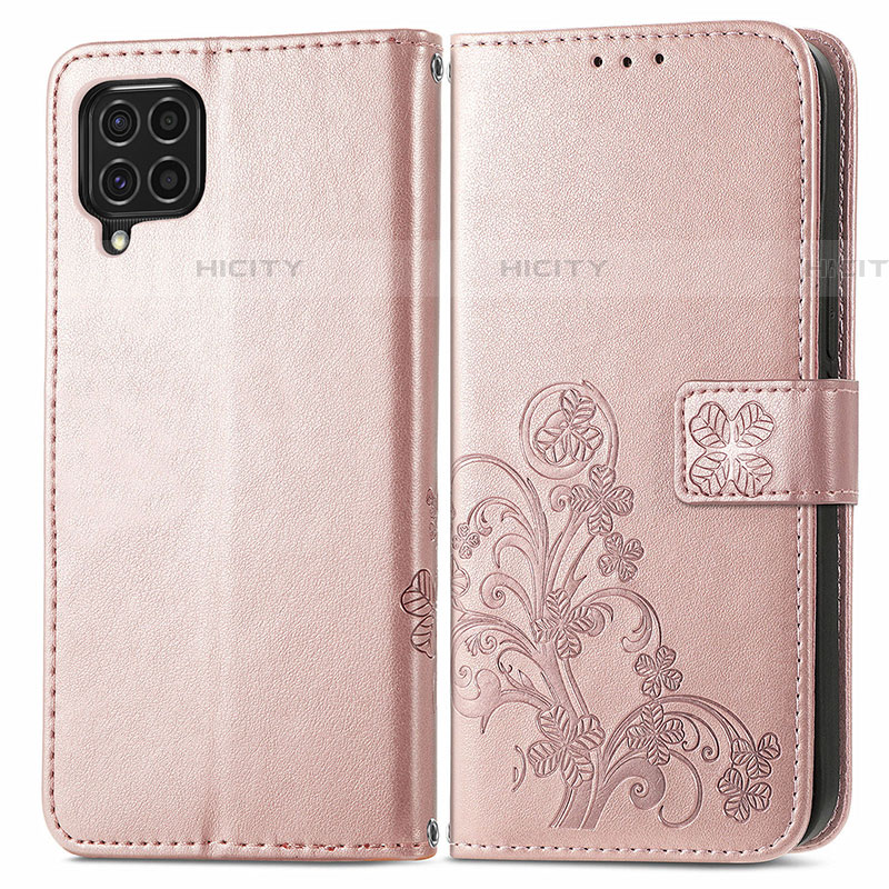 Coque Portefeuille Fleurs Livre Cuir Etui Clapet pour Samsung Galaxy F62 5G Plus