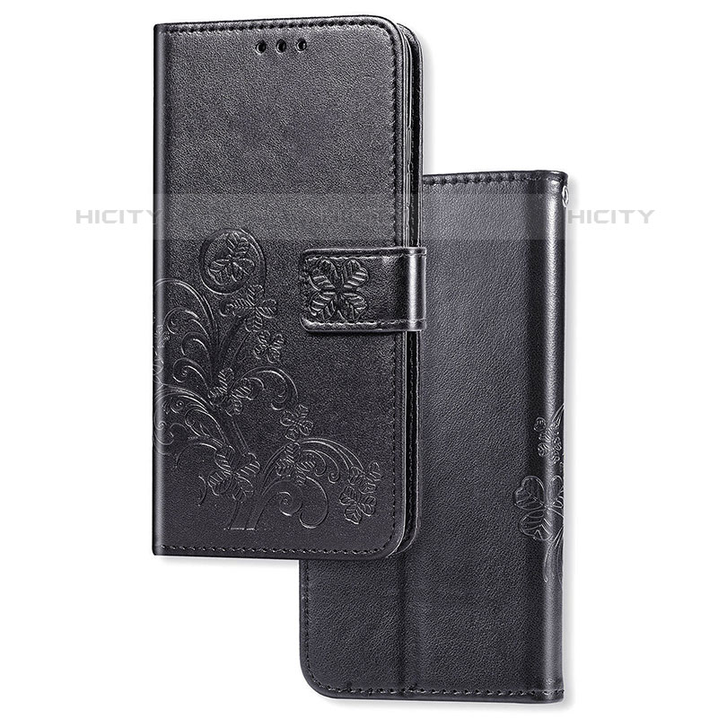 Coque Portefeuille Fleurs Livre Cuir Etui Clapet pour Samsung Galaxy M02s Noir Plus