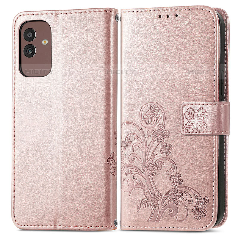 Coque Portefeuille Fleurs Livre Cuir Etui Clapet pour Samsung Galaxy M13 5G Rose Plus