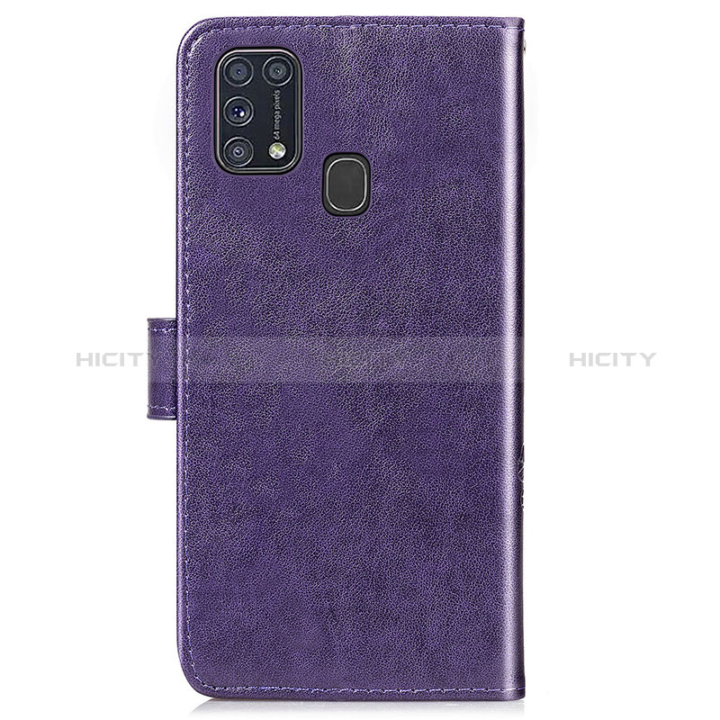 Coque Portefeuille Fleurs Livre Cuir Etui Clapet pour Samsung Galaxy M21s Plus