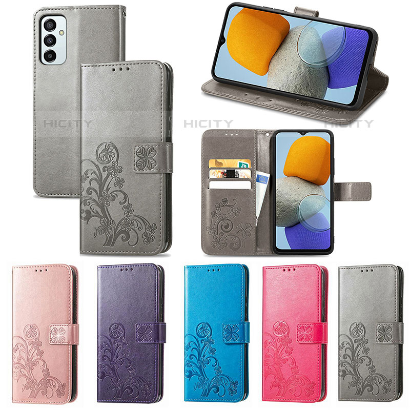 Coque Portefeuille Fleurs Livre Cuir Etui Clapet pour Samsung Galaxy M23 5G Plus