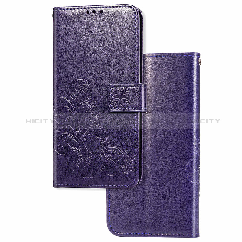 Coque Portefeuille Fleurs Livre Cuir Etui Clapet pour Samsung Galaxy M60s Violet Plus