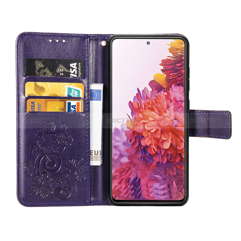 Coque Portefeuille Fleurs Livre Cuir Etui Clapet pour Samsung Galaxy S20 FE 5G Plus