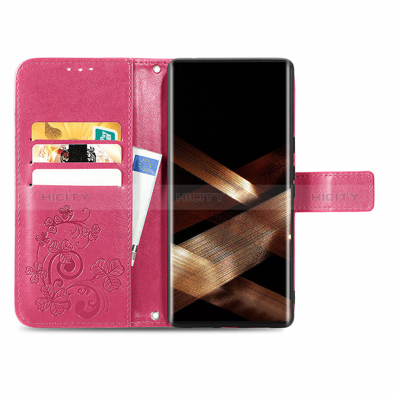 Coque Portefeuille Fleurs Livre Cuir Etui Clapet pour Samsung Galaxy S24 Ultra 5G Plus