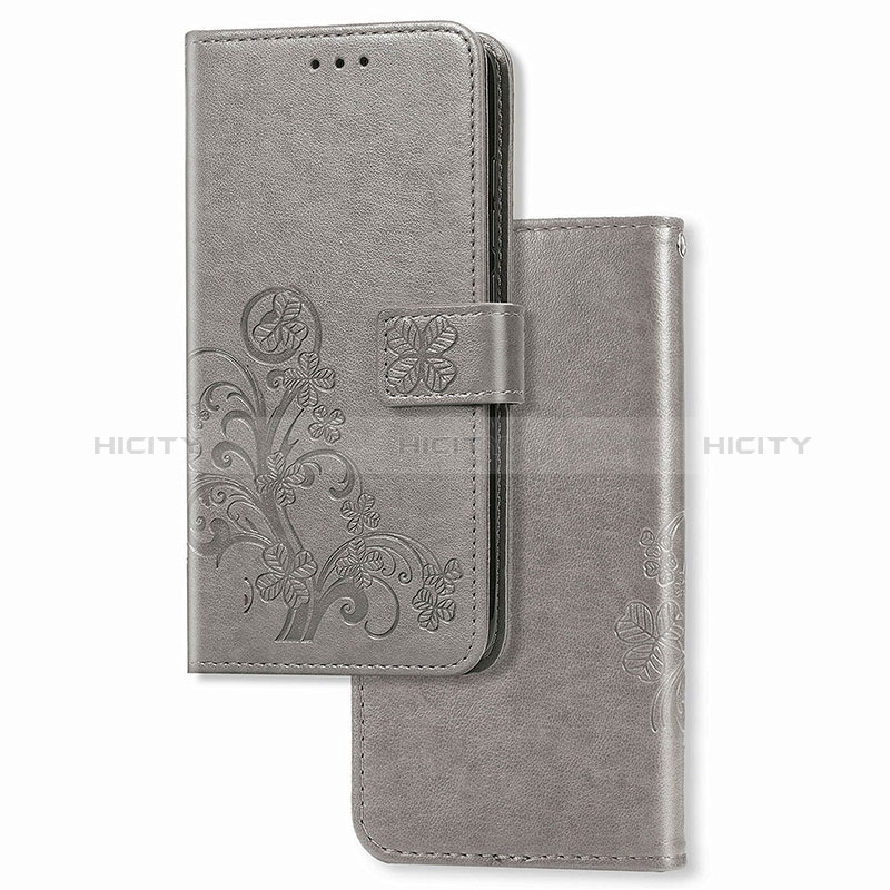 Coque Portefeuille Fleurs Livre Cuir Etui Clapet pour Samsung Galaxy Z Fold2 5G Gris Plus