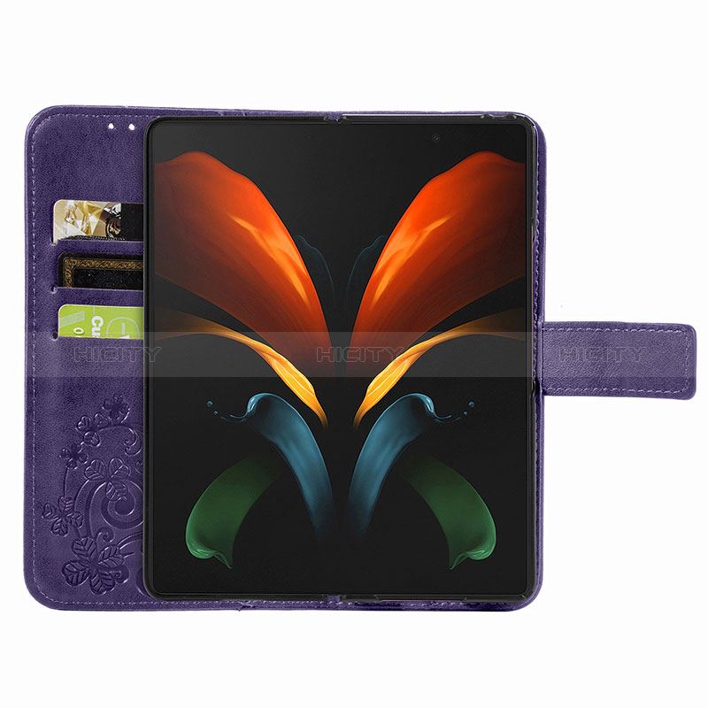 Coque Portefeuille Fleurs Livre Cuir Etui Clapet pour Samsung Galaxy Z Fold2 5G Plus