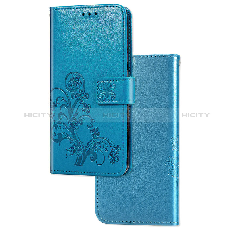 Coque Portefeuille Fleurs Livre Cuir Etui Clapet pour Sony Xperia 1 II Bleu Plus