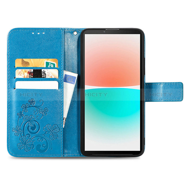 Coque Portefeuille Fleurs Livre Cuir Etui Clapet pour Sony Xperia 10 IV Plus