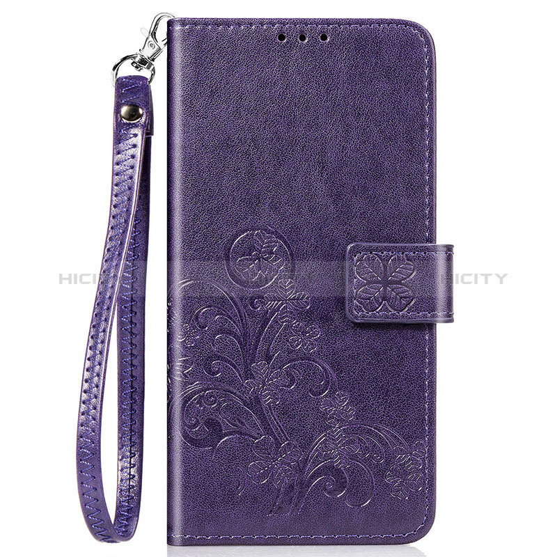 Coque Portefeuille Fleurs Livre Cuir Etui Clapet pour Sony Xperia 8 Violet Plus