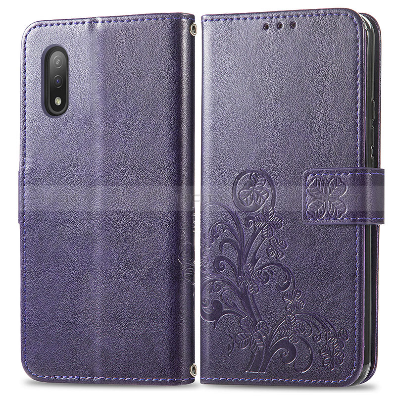 Coque Portefeuille Fleurs Livre Cuir Etui Clapet pour Sony Xperia Ace II SO-41B Plus