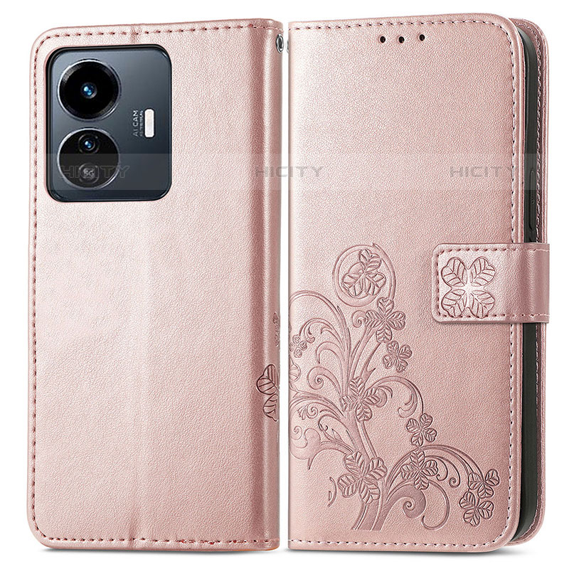 Coque Portefeuille Fleurs Livre Cuir Etui Clapet pour Vivo iQOO Z6 Lite 5G Plus