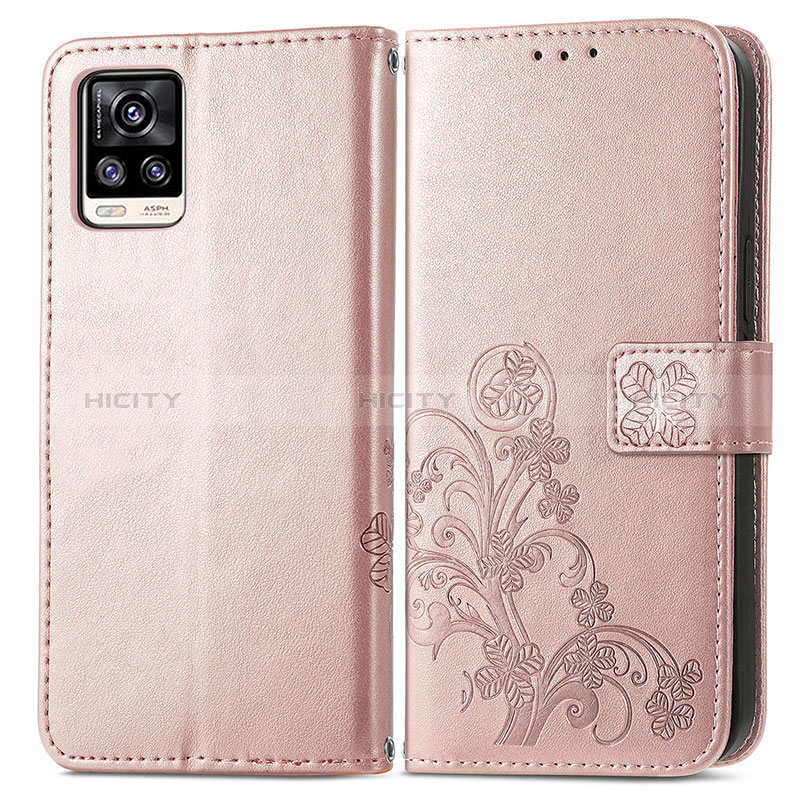 Coque Portefeuille Fleurs Livre Cuir Etui Clapet pour Vivo V20 Plus