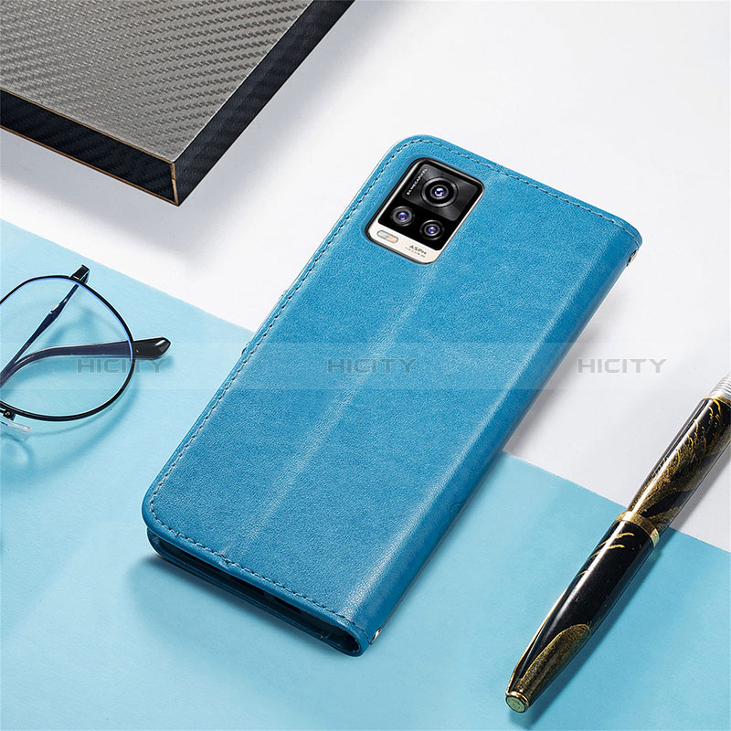 Coque Portefeuille Fleurs Livre Cuir Etui Clapet pour Vivo V20 Plus