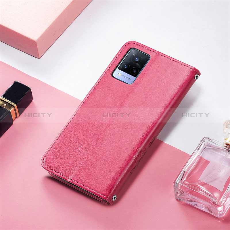 Coque Portefeuille Fleurs Livre Cuir Etui Clapet pour Vivo V21 5G Plus