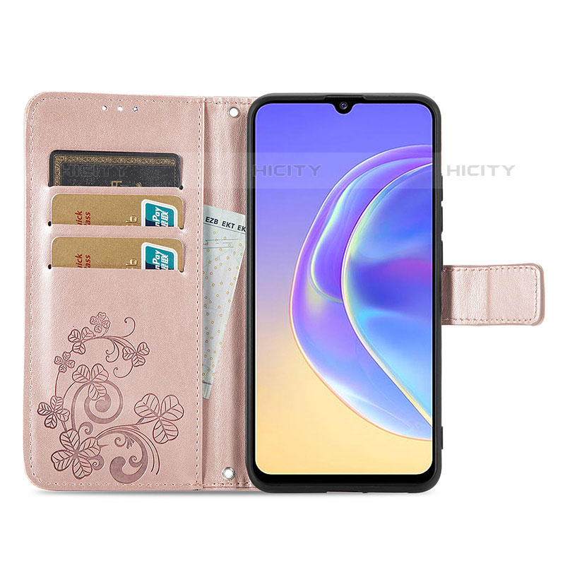 Coque Portefeuille Fleurs Livre Cuir Etui Clapet pour Vivo V21e 5G Plus