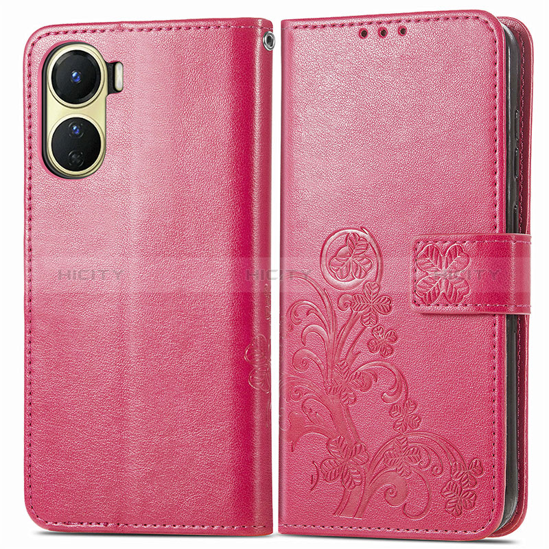 Coque Portefeuille Fleurs Livre Cuir Etui Clapet pour Vivo Y02S Plus