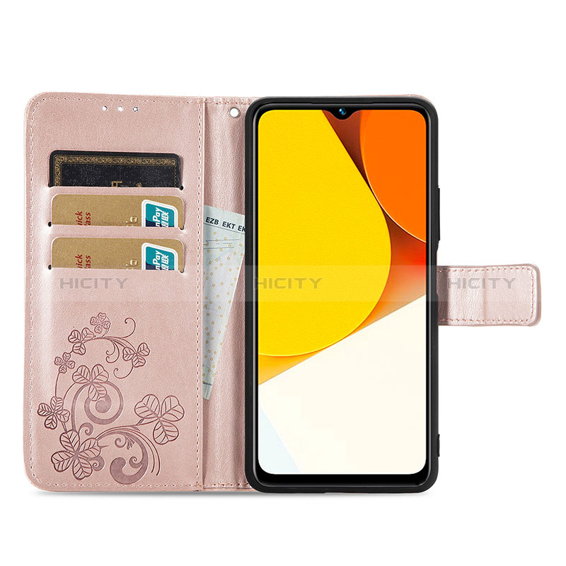 Coque Portefeuille Fleurs Livre Cuir Etui Clapet pour Vivo Y35 4G Plus