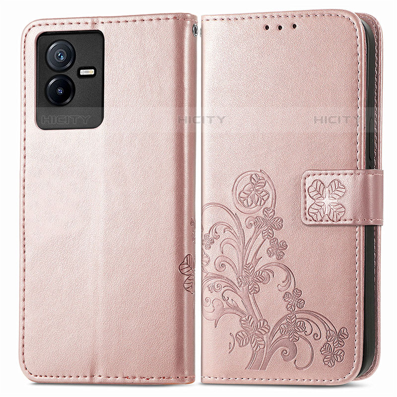 Coque Portefeuille Fleurs Livre Cuir Etui Clapet pour Vivo Y73t Plus