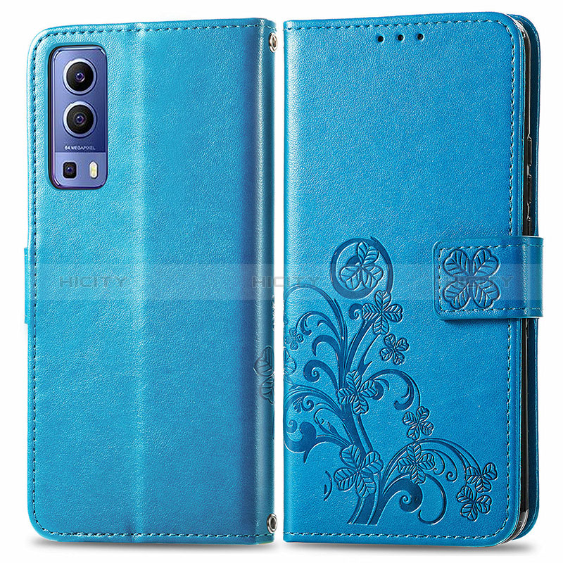 Coque Portefeuille Fleurs Livre Cuir Etui Clapet pour Vivo Y75s 5G Plus