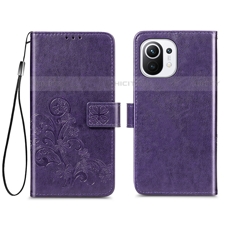 Coque Portefeuille Fleurs Livre Cuir Etui Clapet pour Xiaomi Mi 11 5G Plus