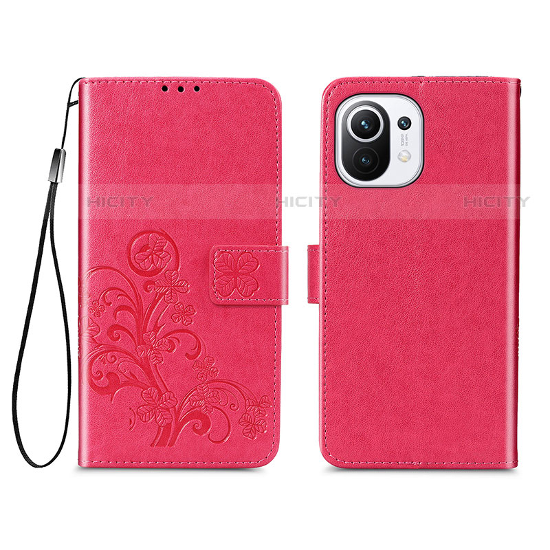 Coque Portefeuille Fleurs Livre Cuir Etui Clapet pour Xiaomi Mi 11 Lite 4G Plus