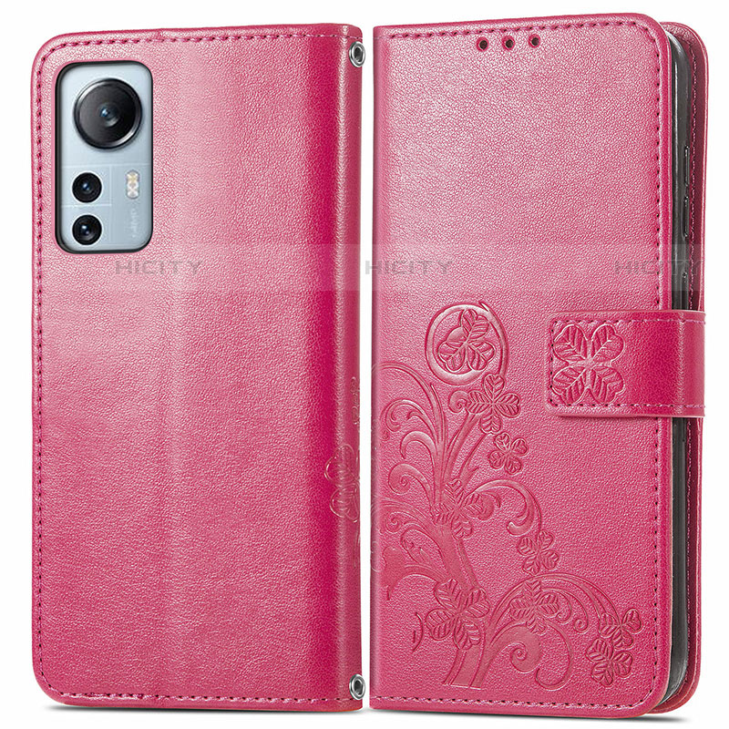 Coque Portefeuille Fleurs Livre Cuir Etui Clapet pour Xiaomi Mi 12 Lite 5G Rouge Plus