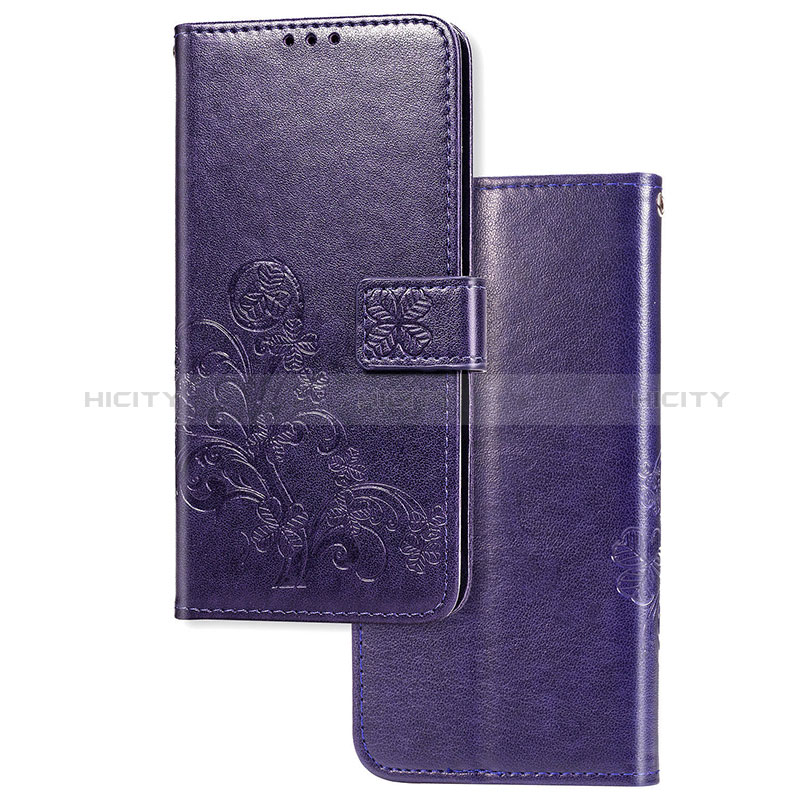 Coque Portefeuille Fleurs Livre Cuir Etui Clapet pour Xiaomi Mi Note 10 Lite Violet Plus