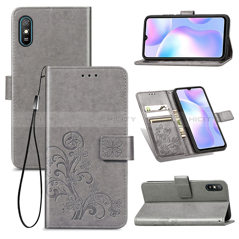 Coque Portefeuille Fleurs Livre Cuir Etui Clapet pour Xiaomi Redmi 9A Plus