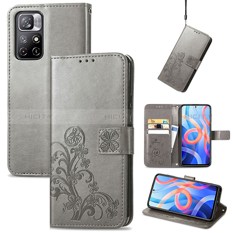 Coque Portefeuille Fleurs Livre Cuir Etui Clapet pour Xiaomi Redmi Note 11T 5G Plus